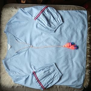 Plus Size Light Blue Cotton Tunic Shirt Top Blouse Simply Be 18 NWOT